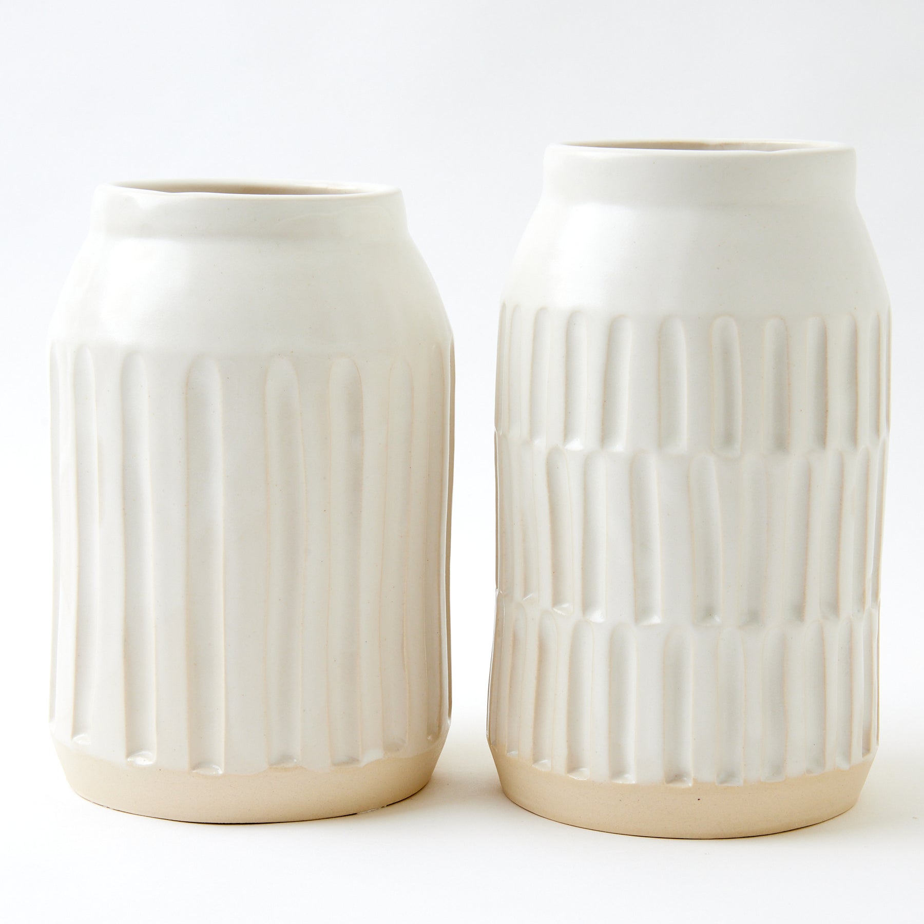 Tall Alabaster Satin Carved Vase
