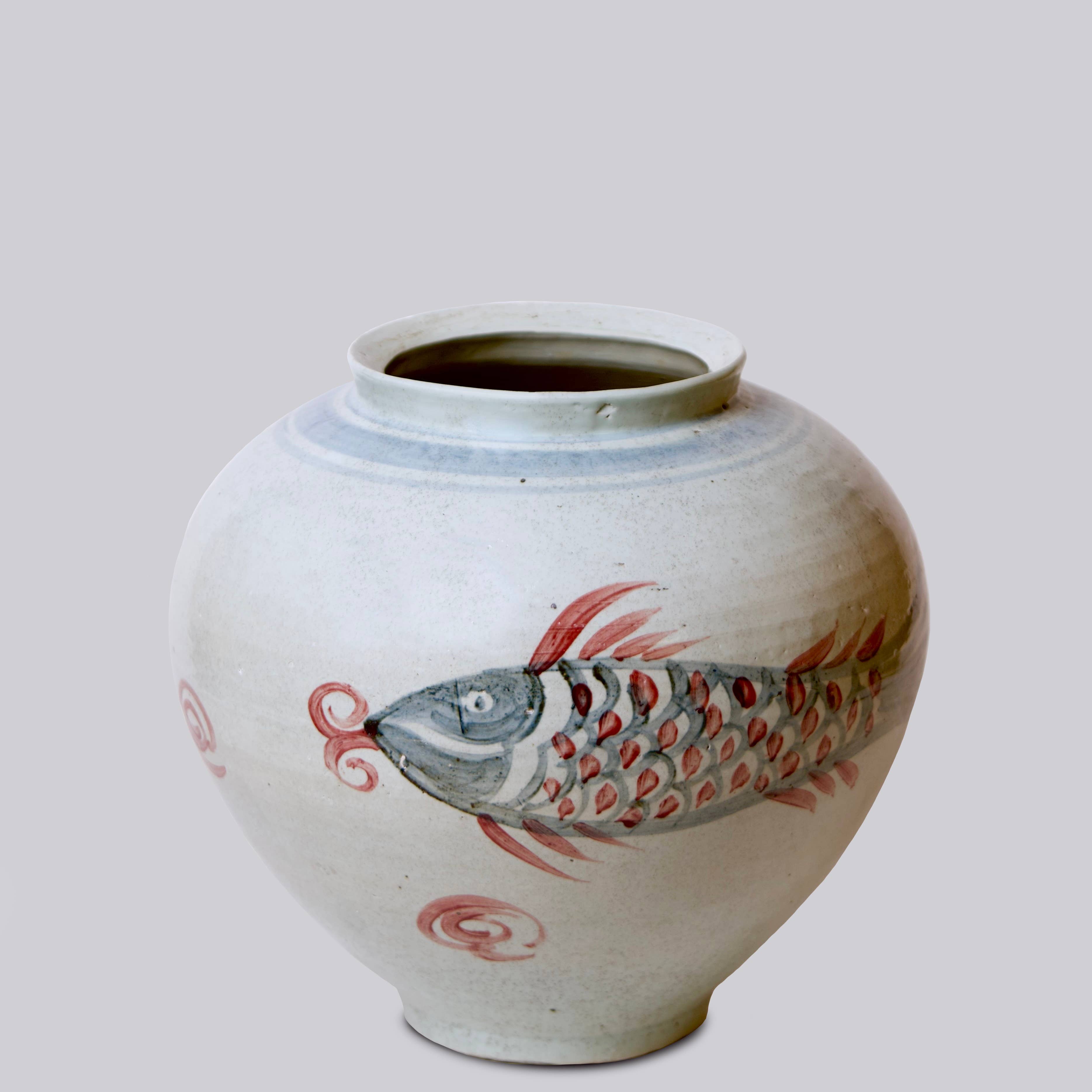 Rustic Porcelain Fish Vase
