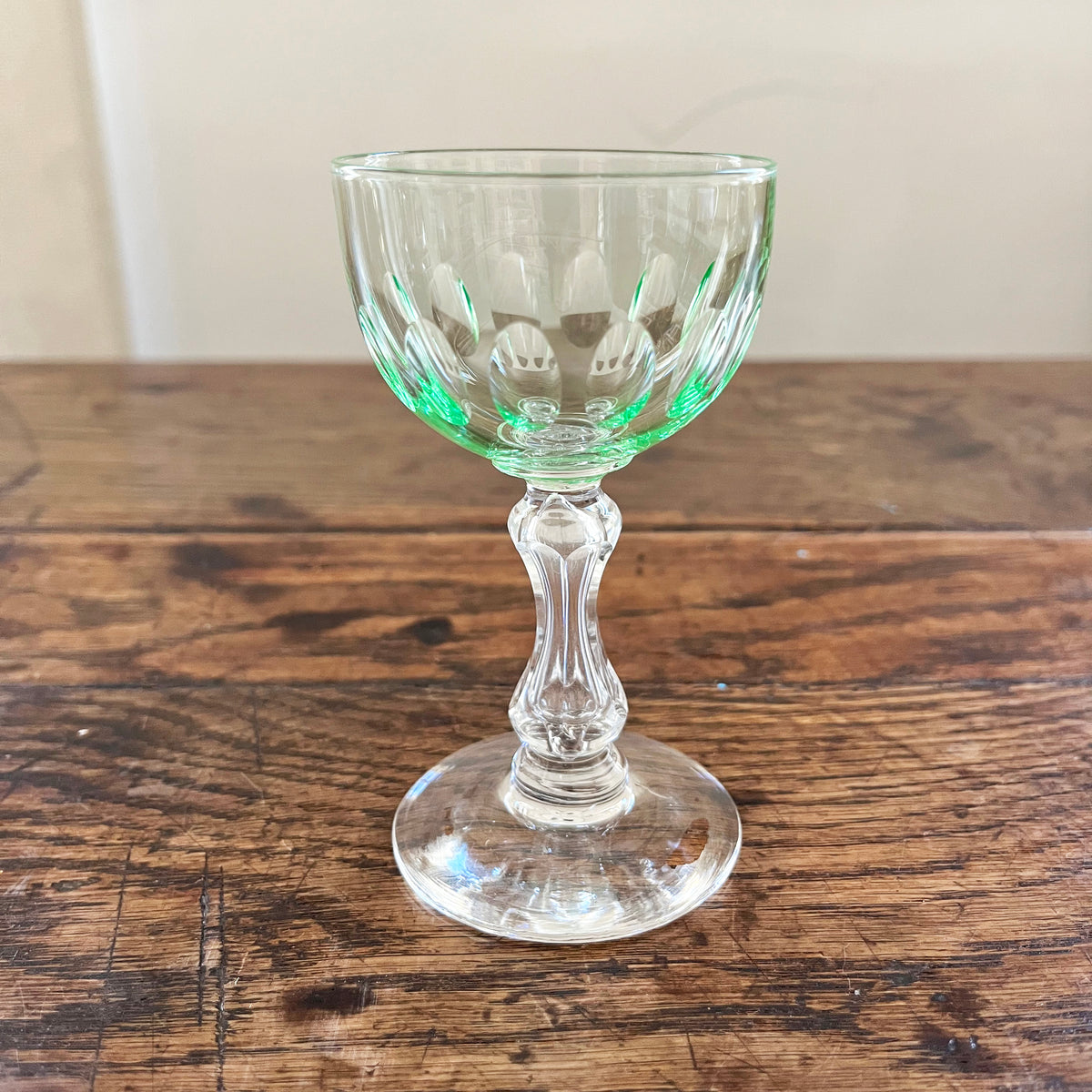 1920s Uranium Crystal Cocktail Glasses, Set of 7