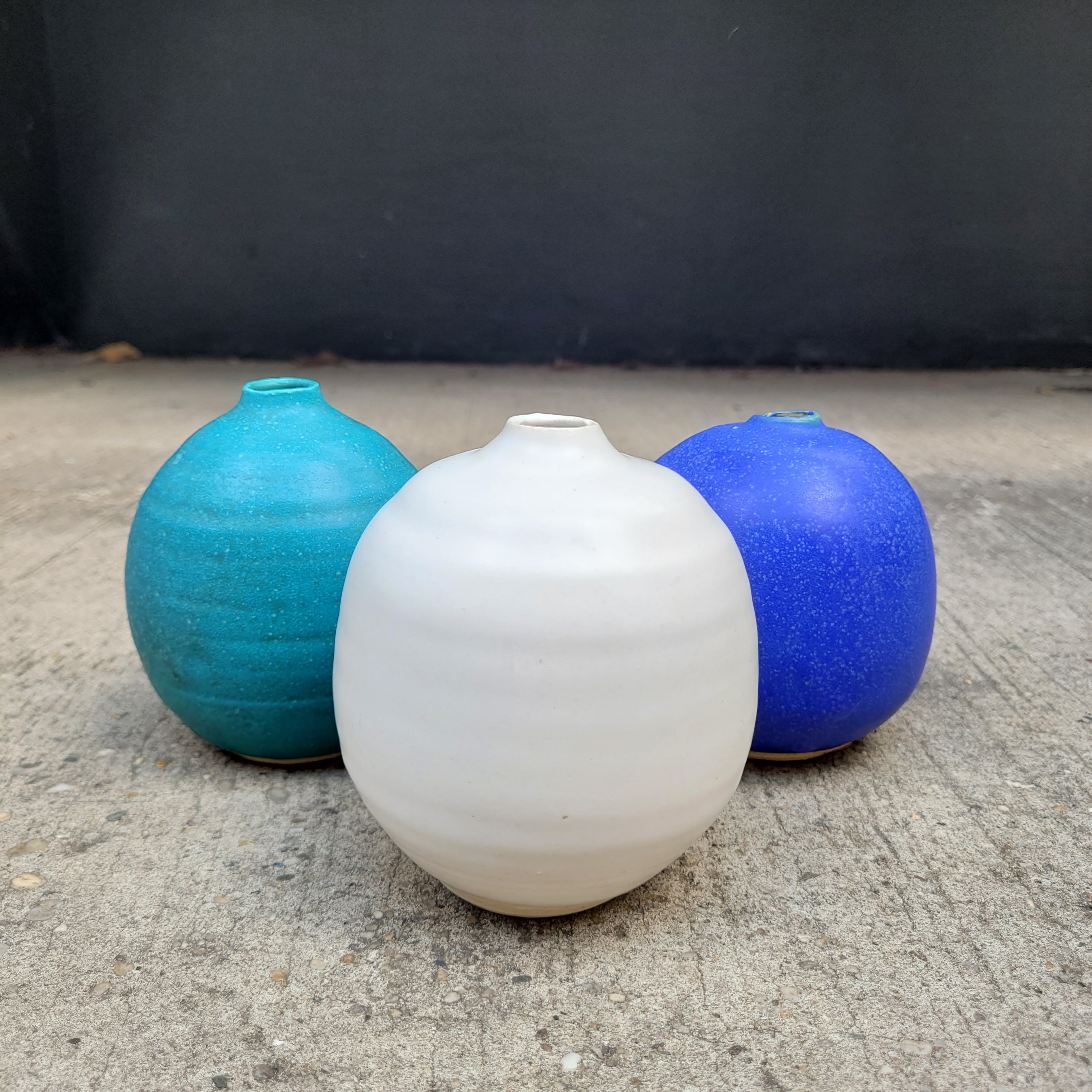 Stoneware Short Bud Vases by Judy Jackson