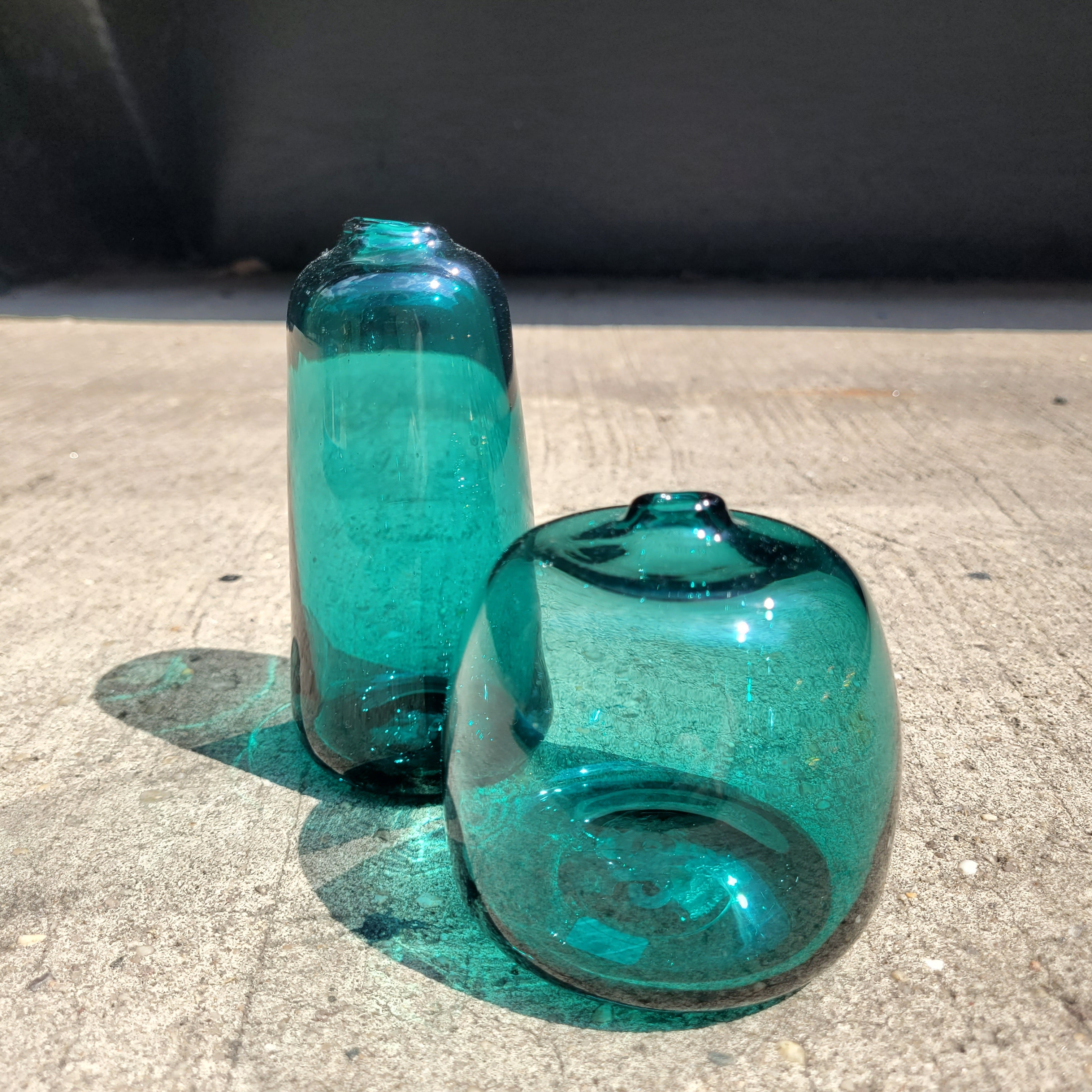 Glass Bud Vase, Sea Green