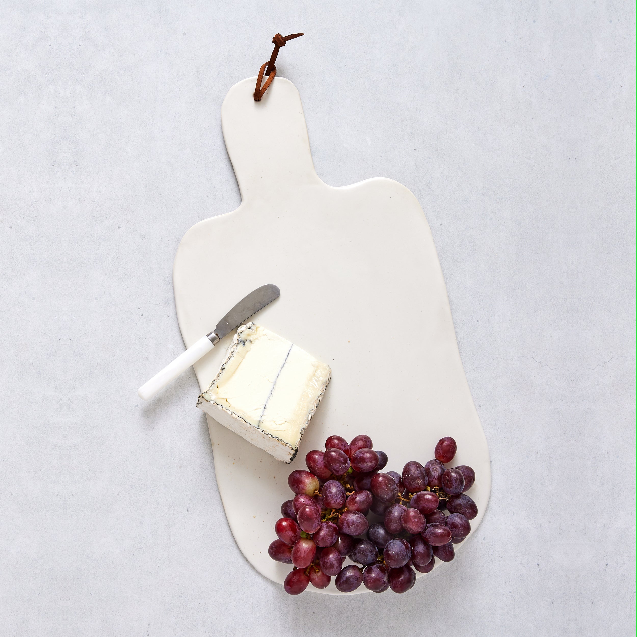 Ceramic Cheese Board with Leather Tie