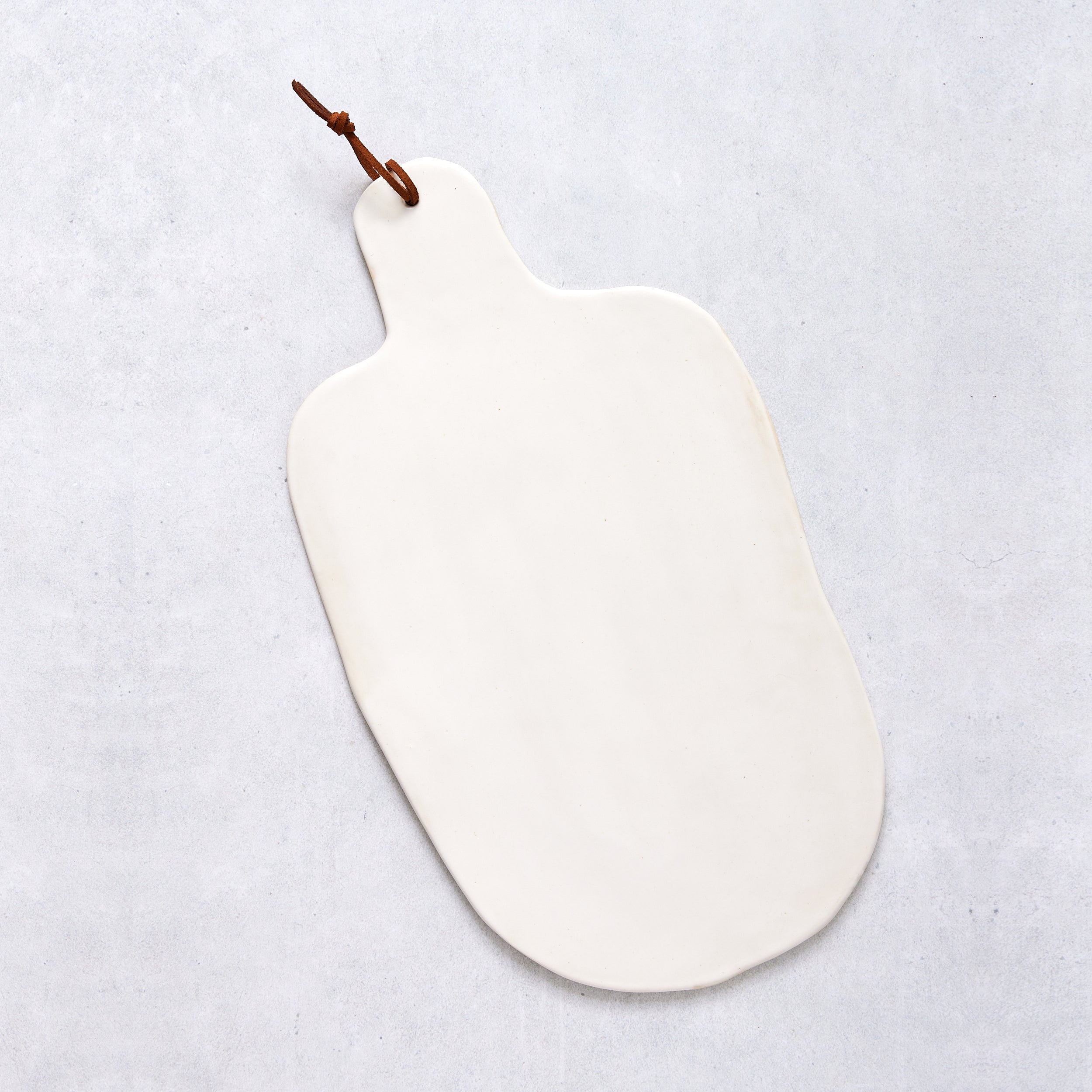 Ceramic Cheese Board with Leather Tie