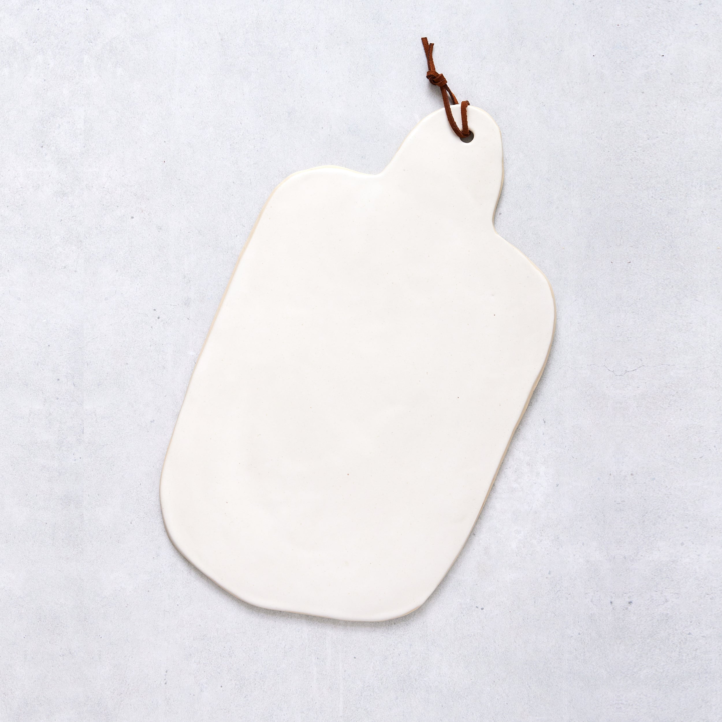Ceramic Cheese Board with Leather Tie