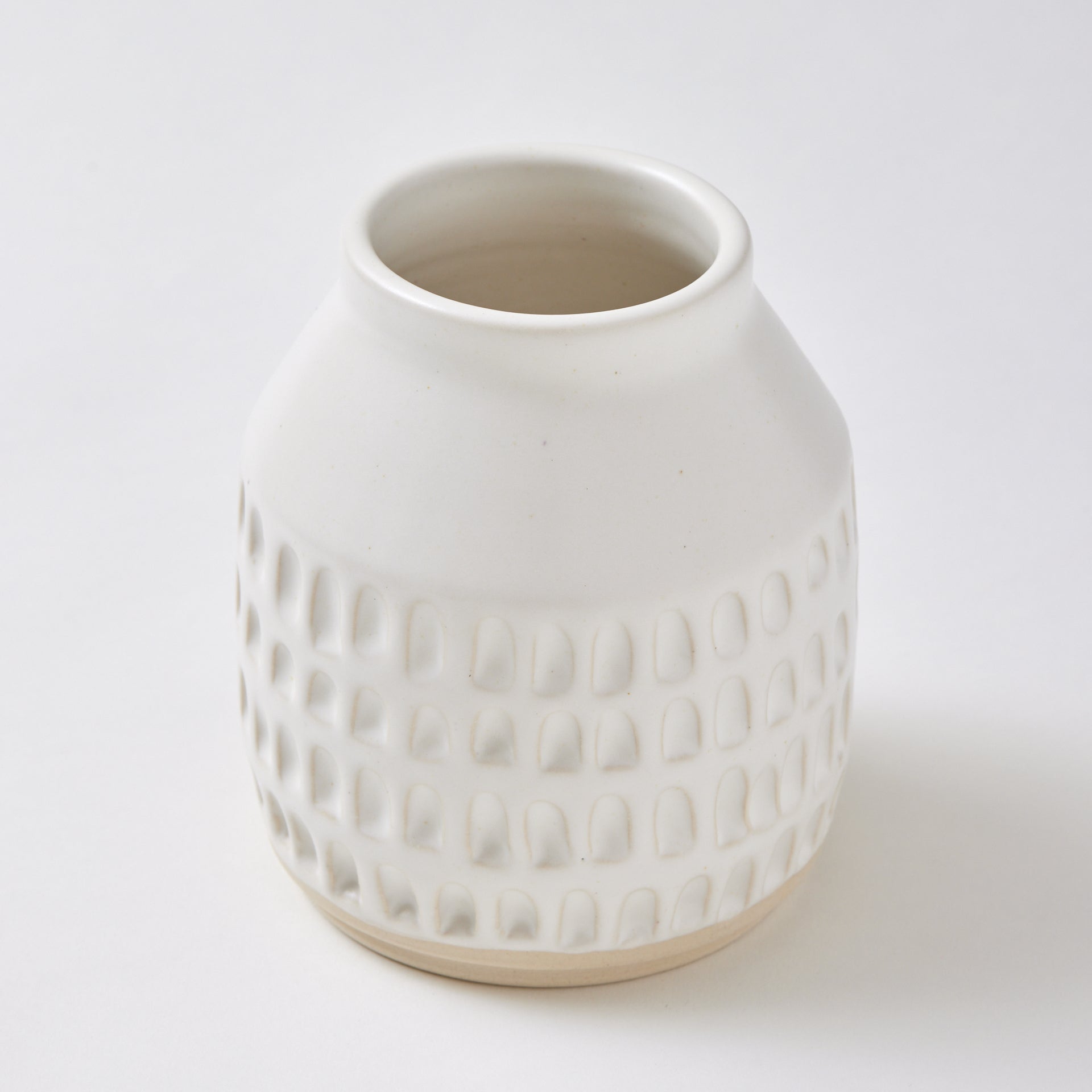 Wide Alabaster Satin Carved Vase, #2