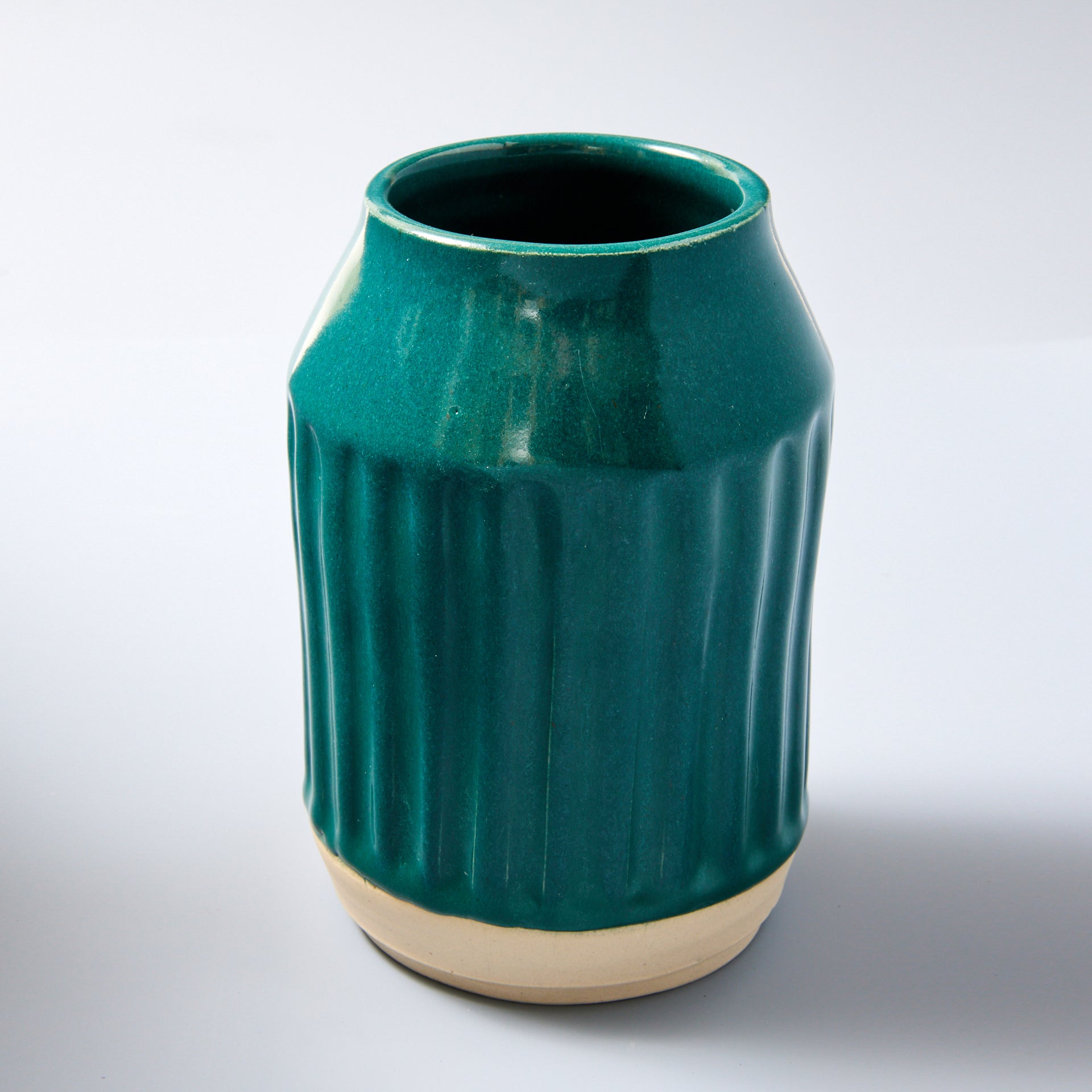 Tall Carved Turquoise Vase