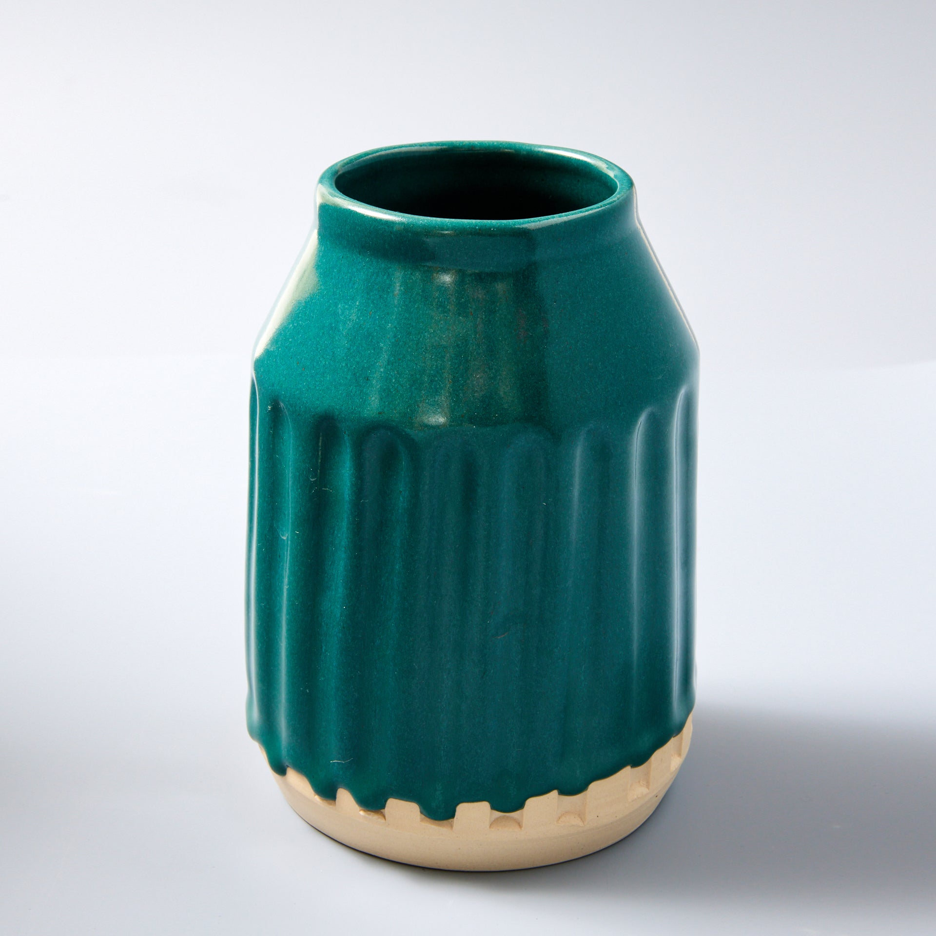 Tall Carved Turquoise Vase