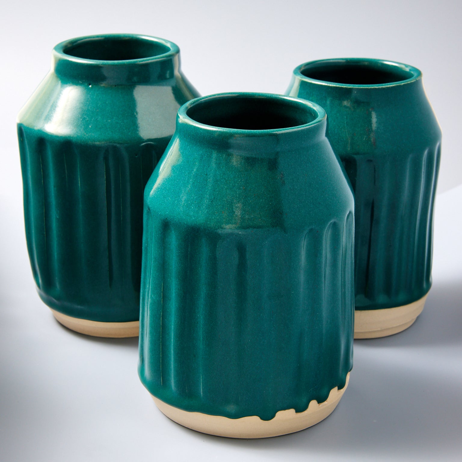 Tall Carved Turquoise Vase