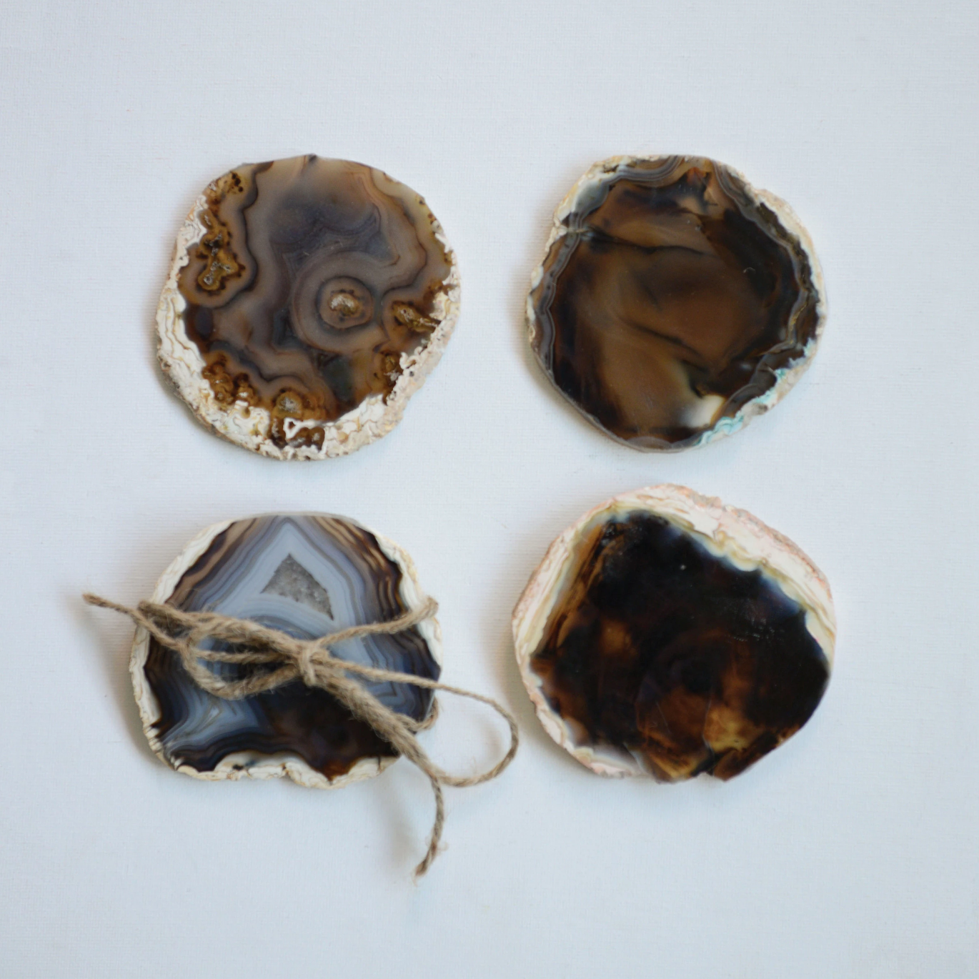 Agate Coasters, Dark, Set of 4