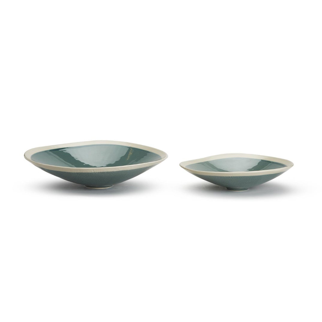 Aqua Wide Serving Bowls