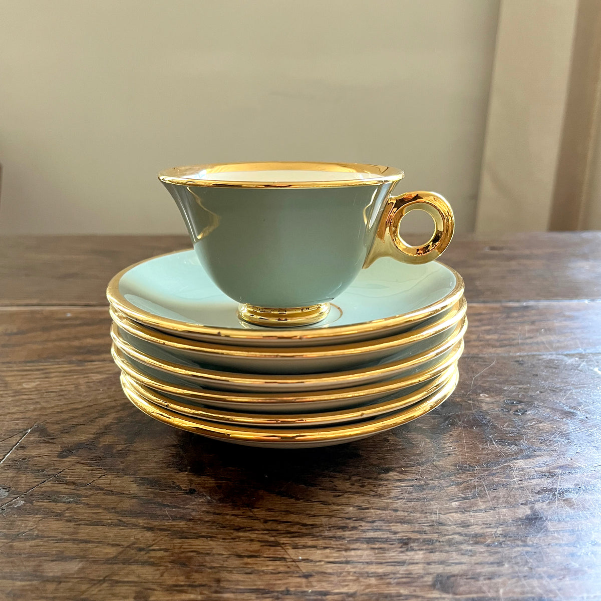 Vintage French Art Deco Tea Set, Set of 7