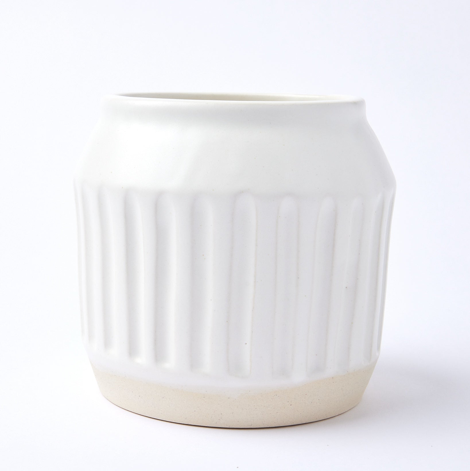 Small Alabaster Satin Carved Vase