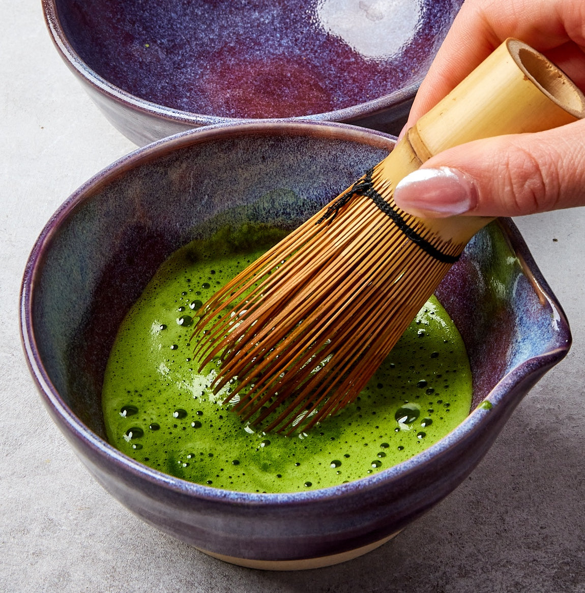 Plum Matcha Bowls with Spout