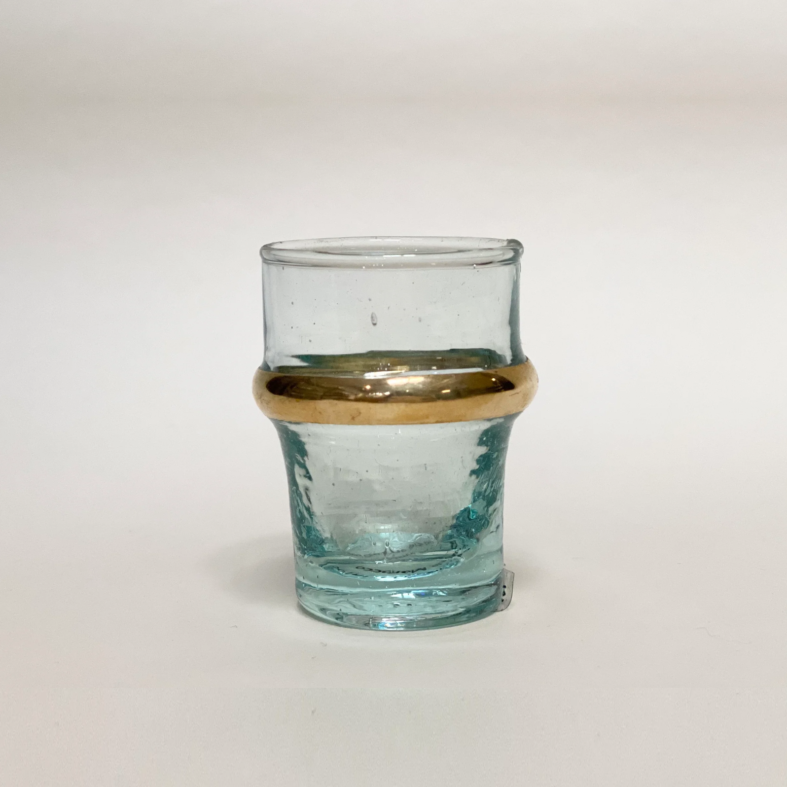 Beldi Shot Glass, Clear with Gold Ring
