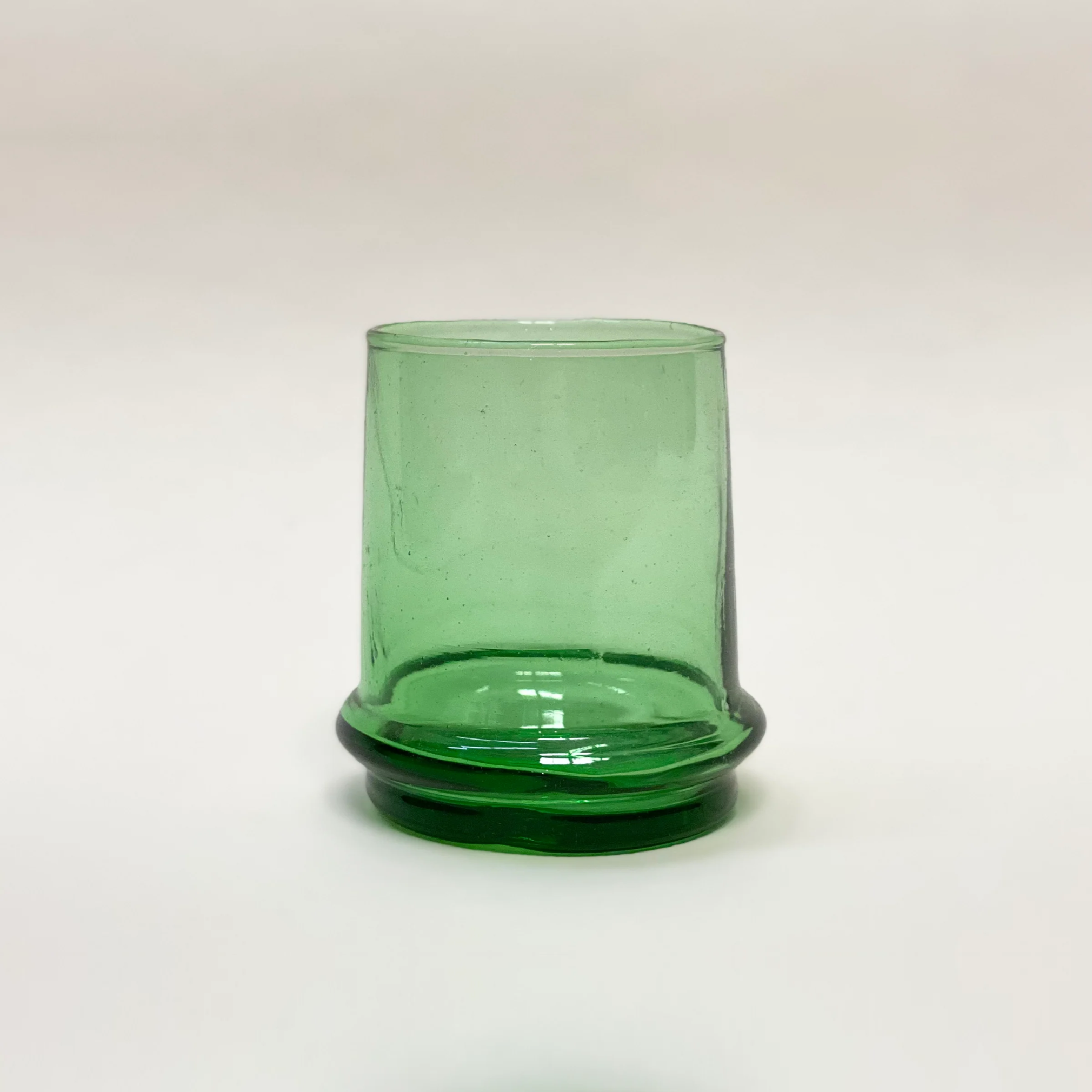 Moroccan Green Tapered Glass Tumbler, Medium