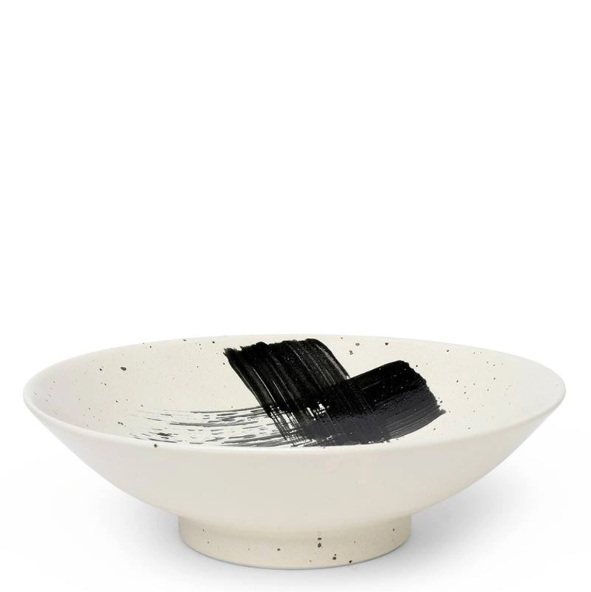 Black Brush Serving Bowl