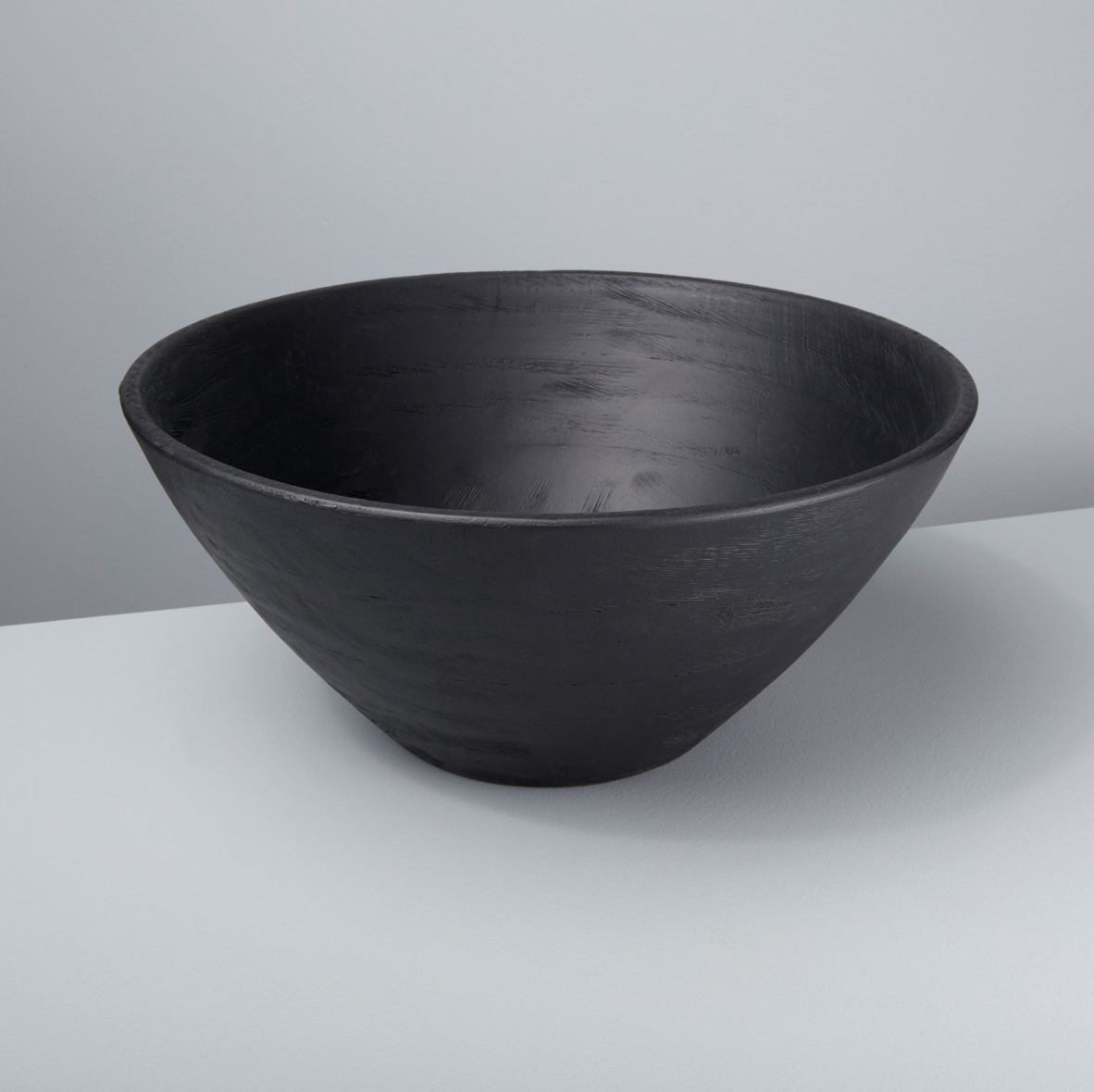 Black Mango Wood Deep Serving Bowl