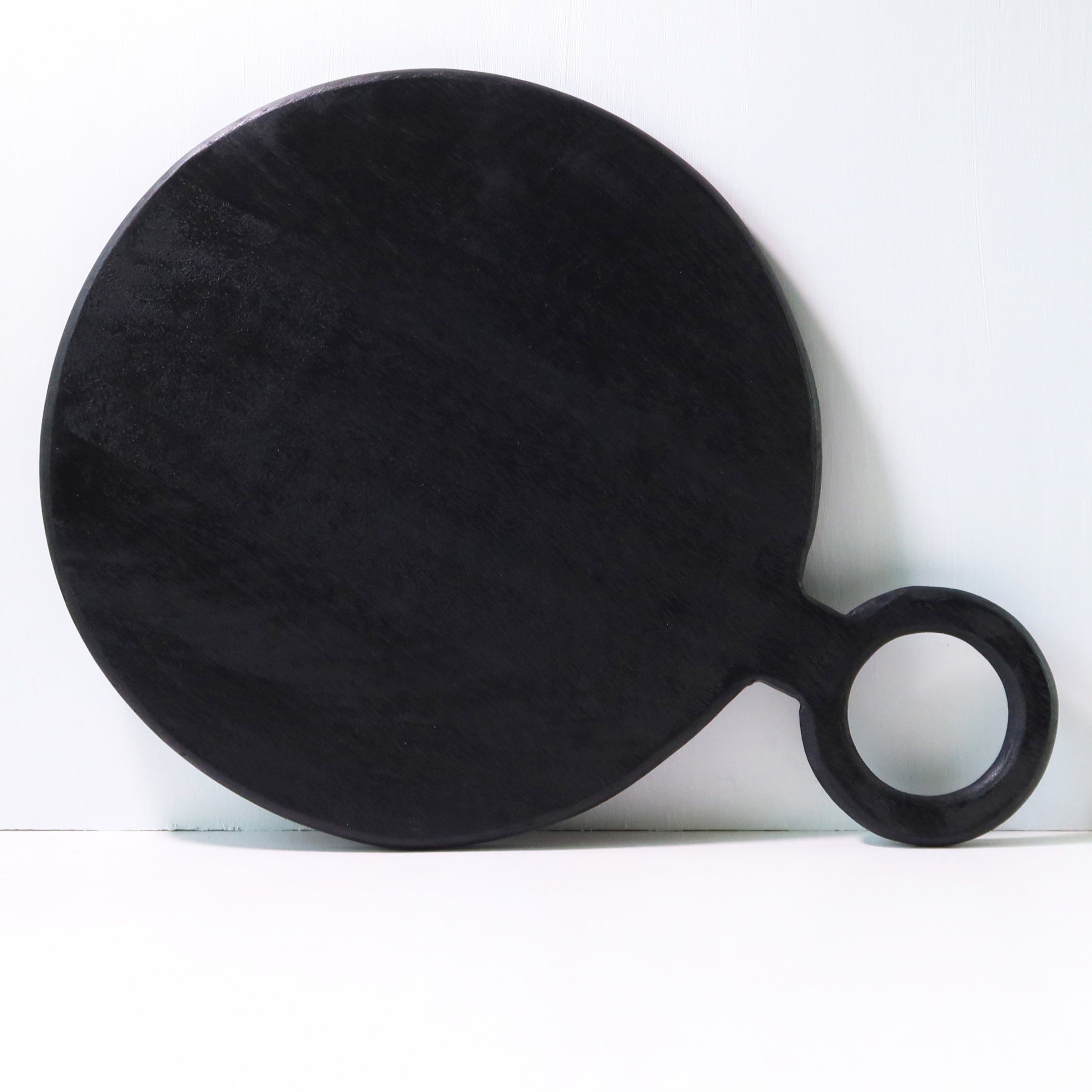 Round Board in Black Mango Wood, Extra Large