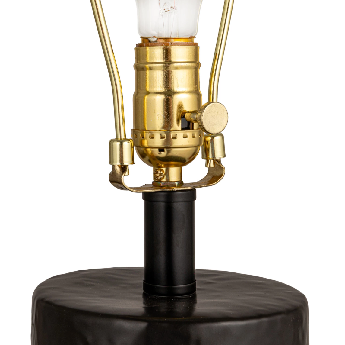 Black Stoneware Table Lamp w/Pegs