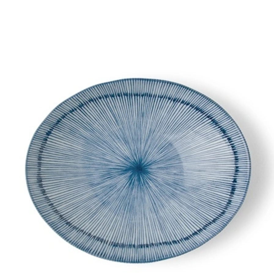 Blue Aura Oval Bowl