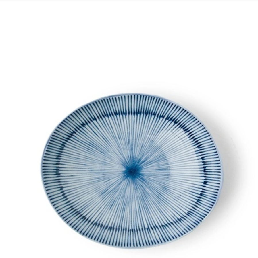 Blue Aura Oval Bowl