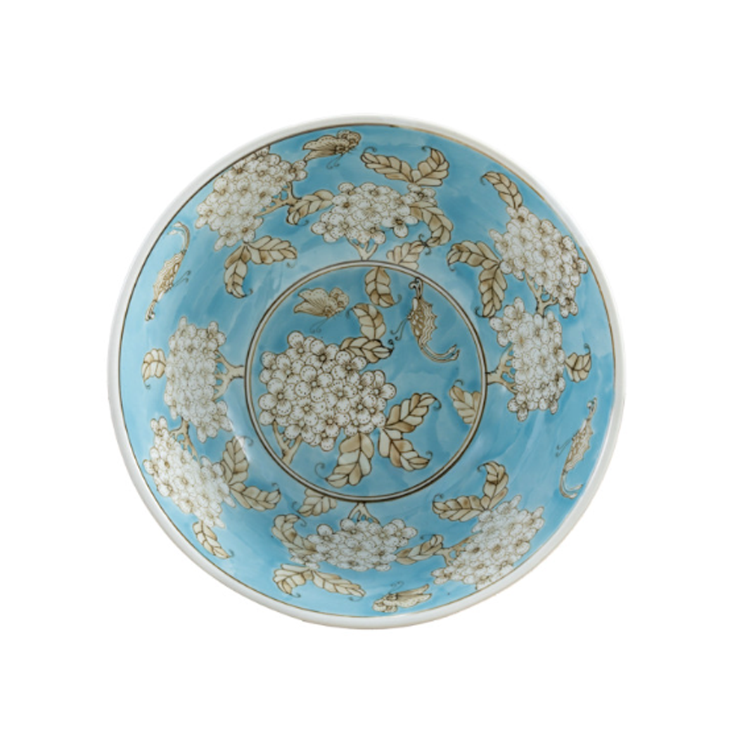 Blue Cherry Blossom Serving Bowl