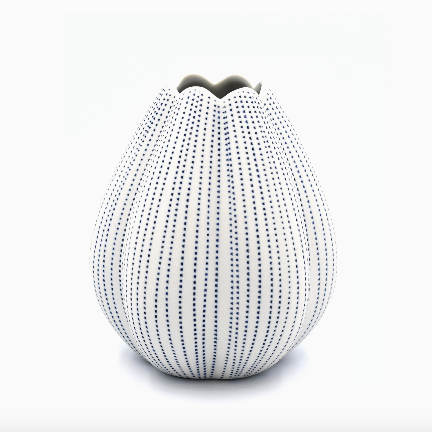 Handmade Blue Dotted Magnolia Vase