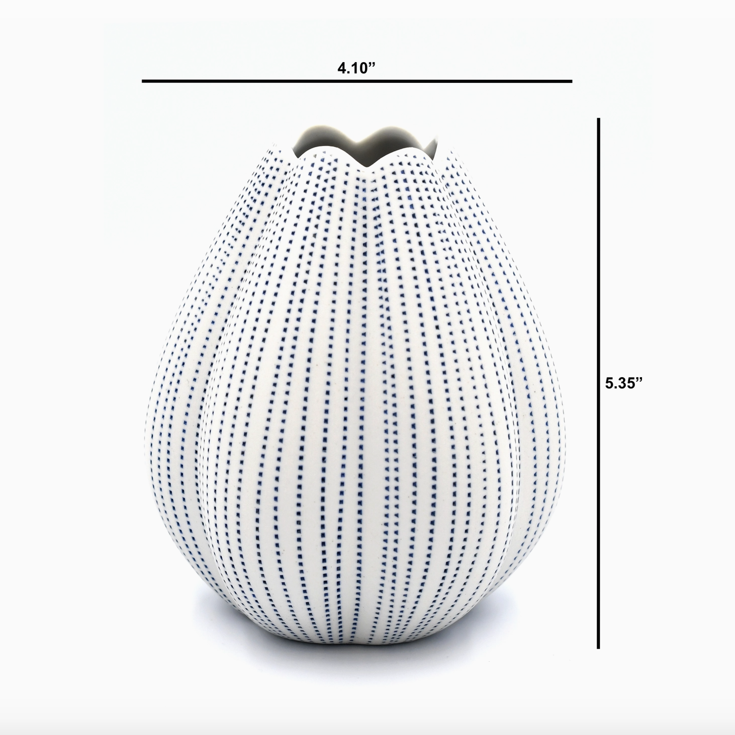 Handmade Blue Dotted Magnolia Vase