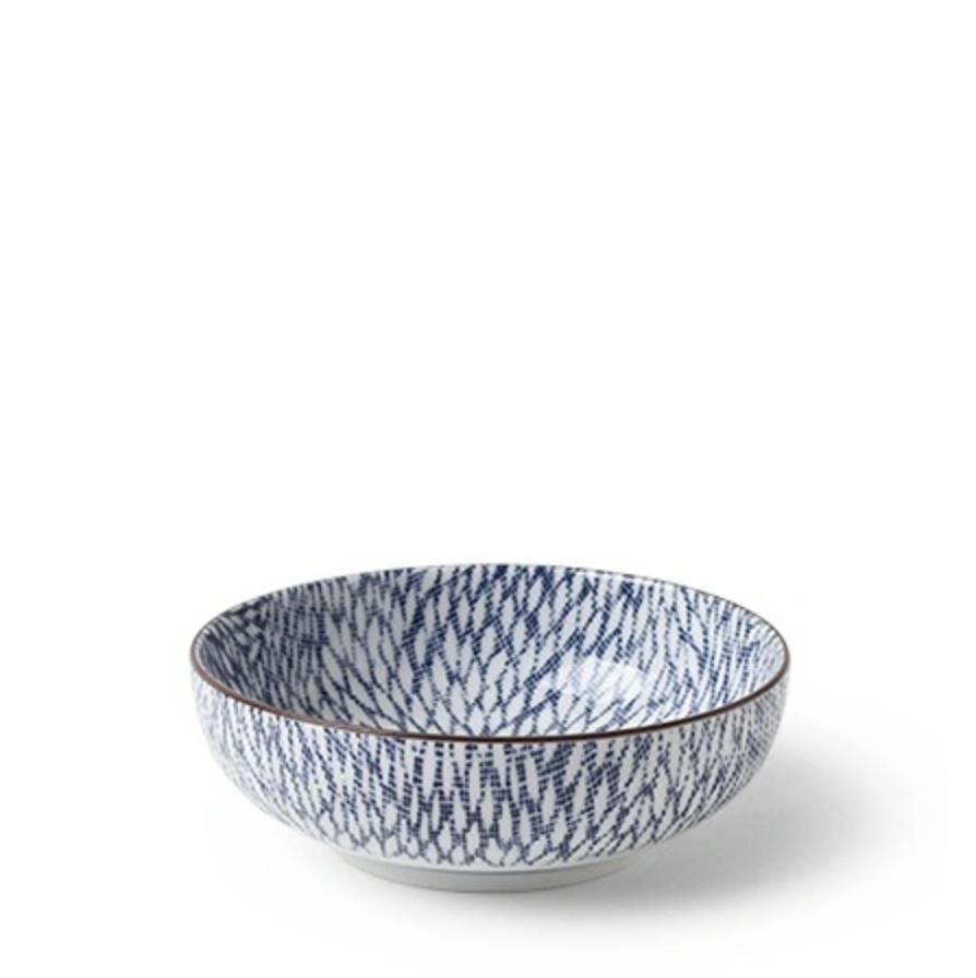 Blue Mums Wide Bowl