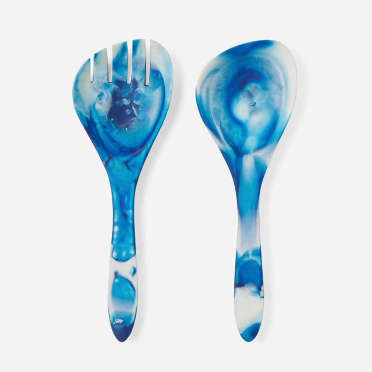 Blue Resin Servers, Set of 2