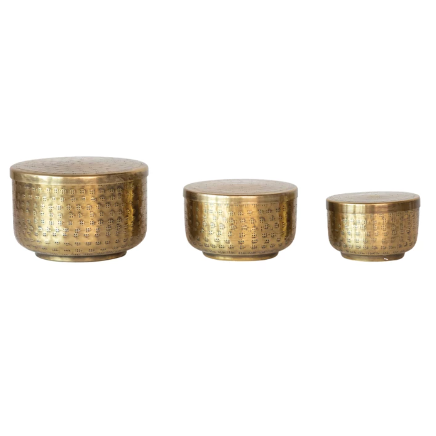 Hammered Brass Containers