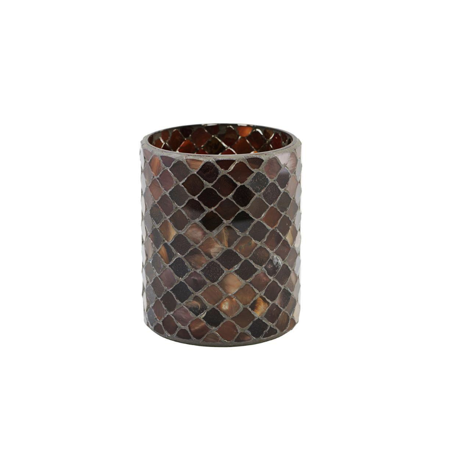 Brown Mosaic Tealight Holder