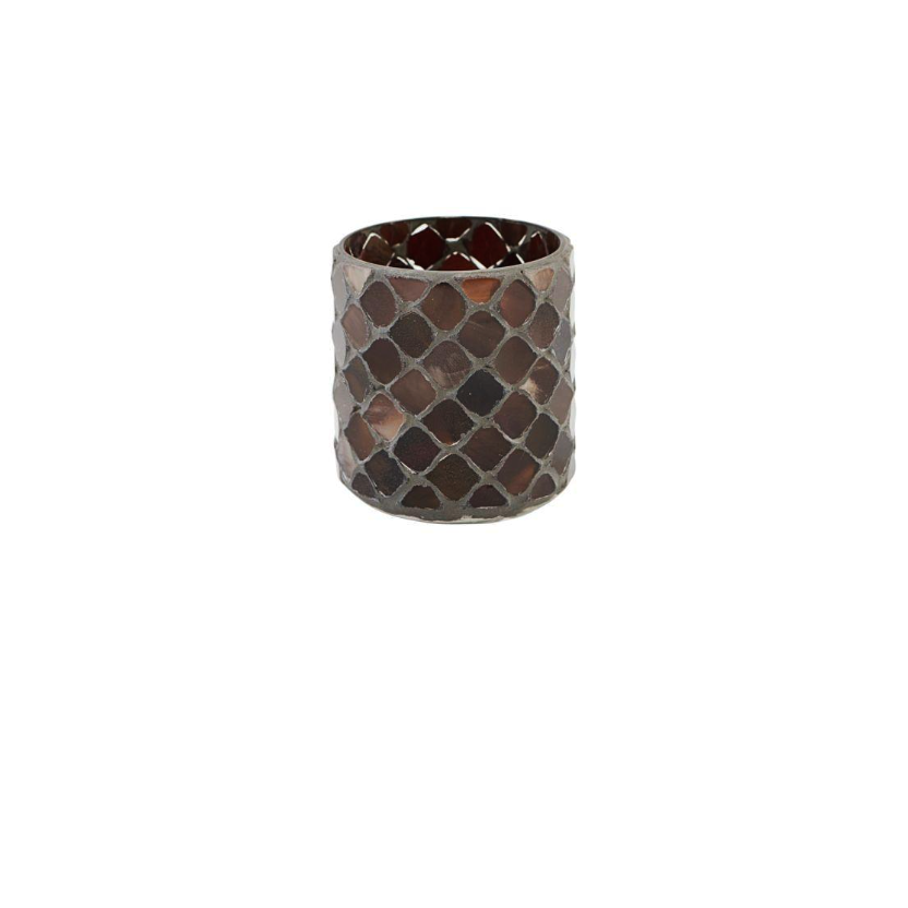 Brown Mosaic Tealight Holder