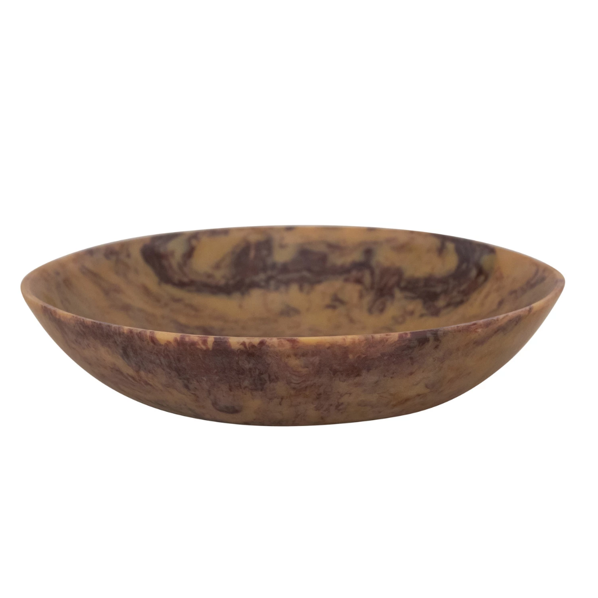 Brown Marbled Wide Resin Bowl