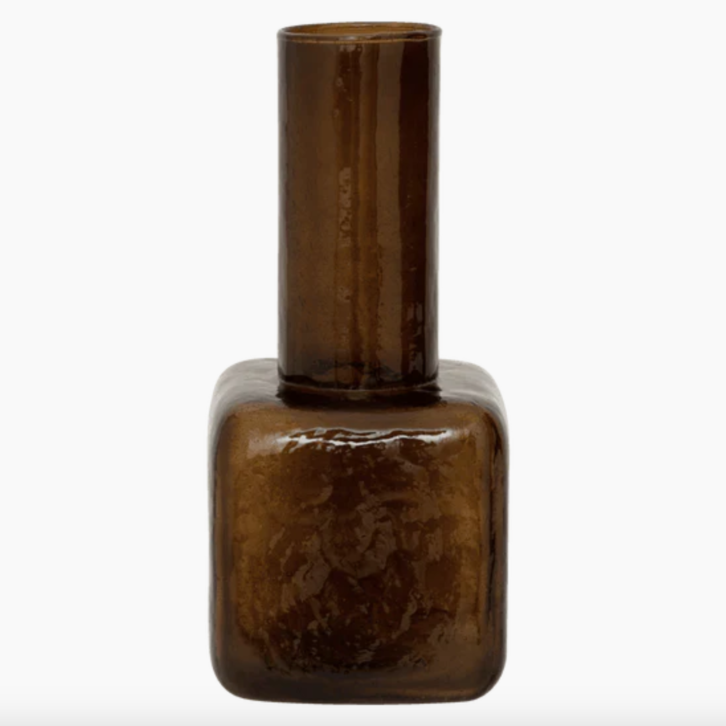 Bubble Glass Vase, Brown
