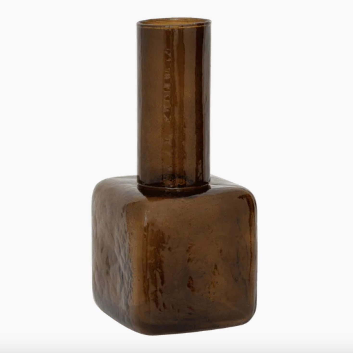 Bubble Glass Vase, Brown