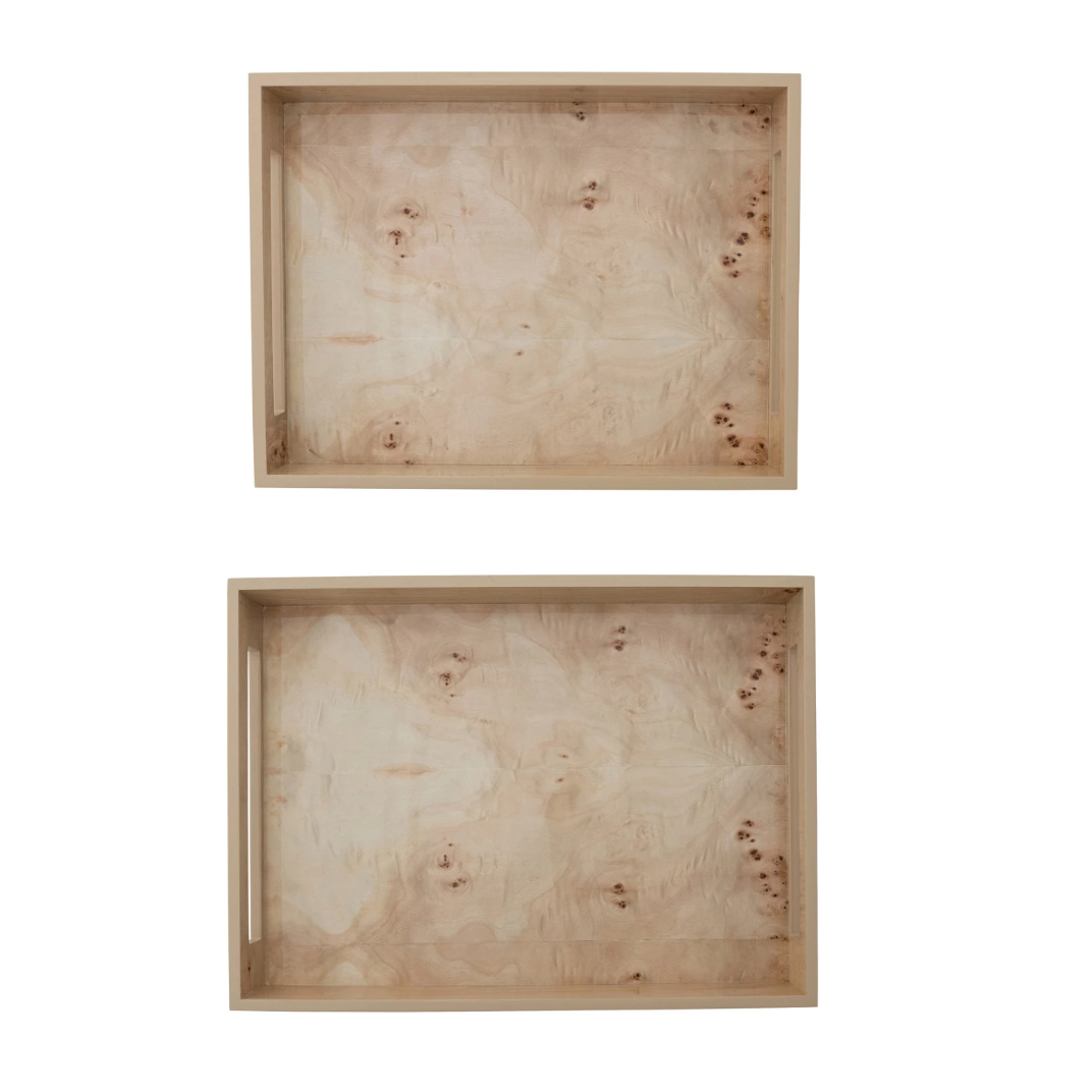 Burl Wood Veneer Trays