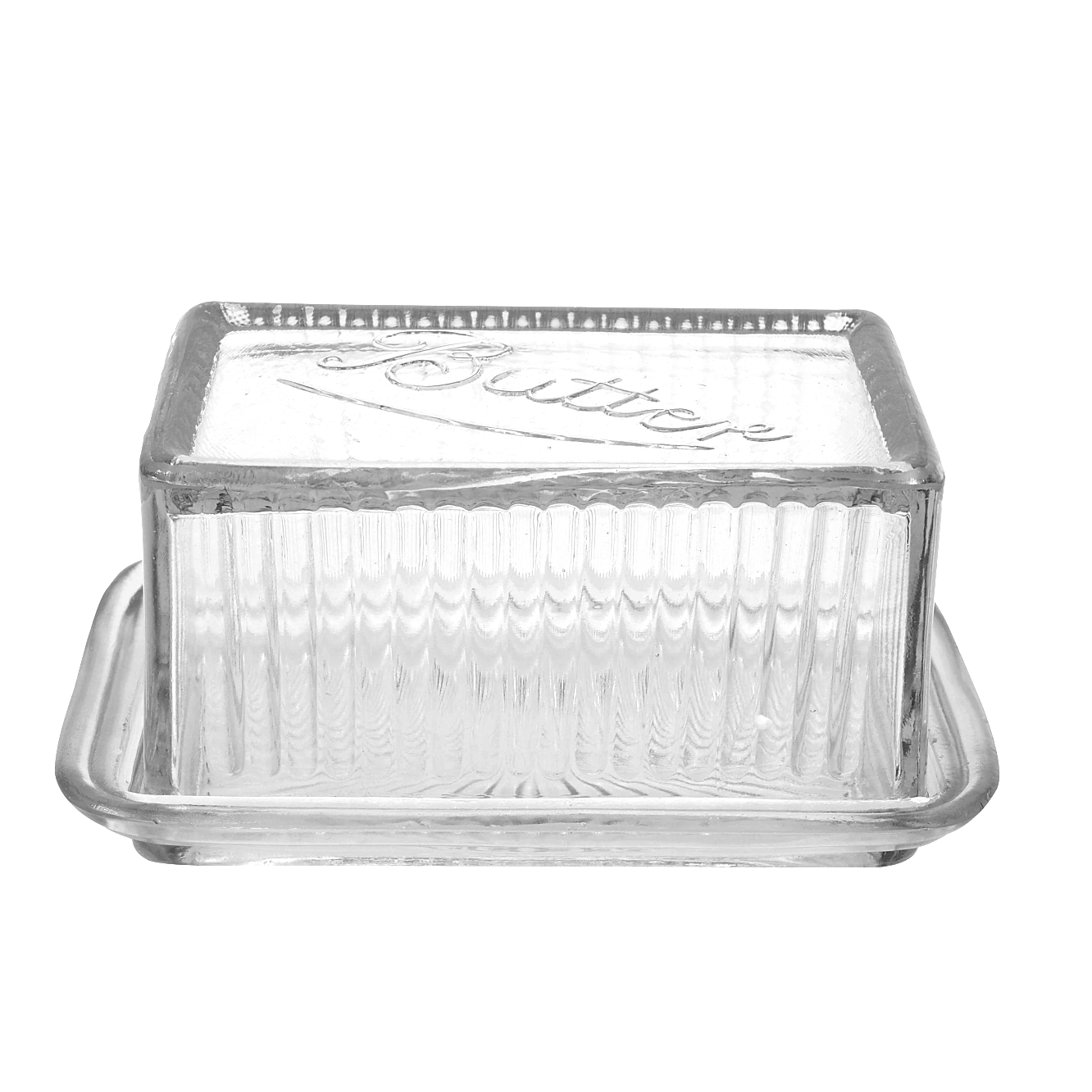 Pressed Glass Butter Dish