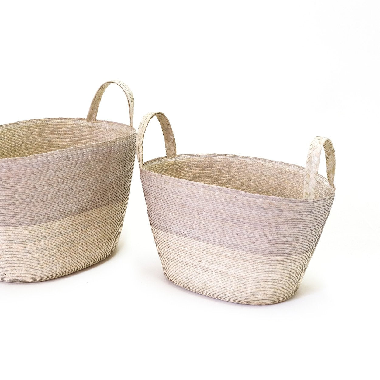 Tall Oval Floor Baskets, Grey