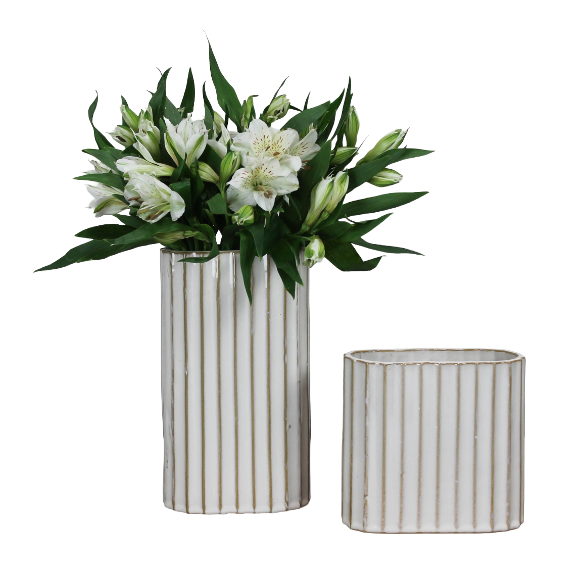 Caro Ribbed Vase, Small