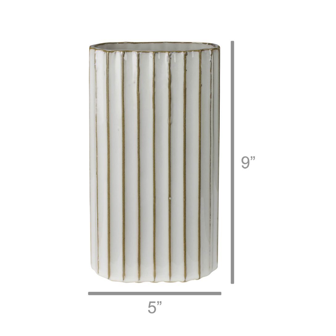 Caro Ribbed Vase, Large