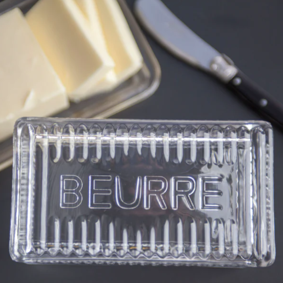 Depression Glass Butter Dish