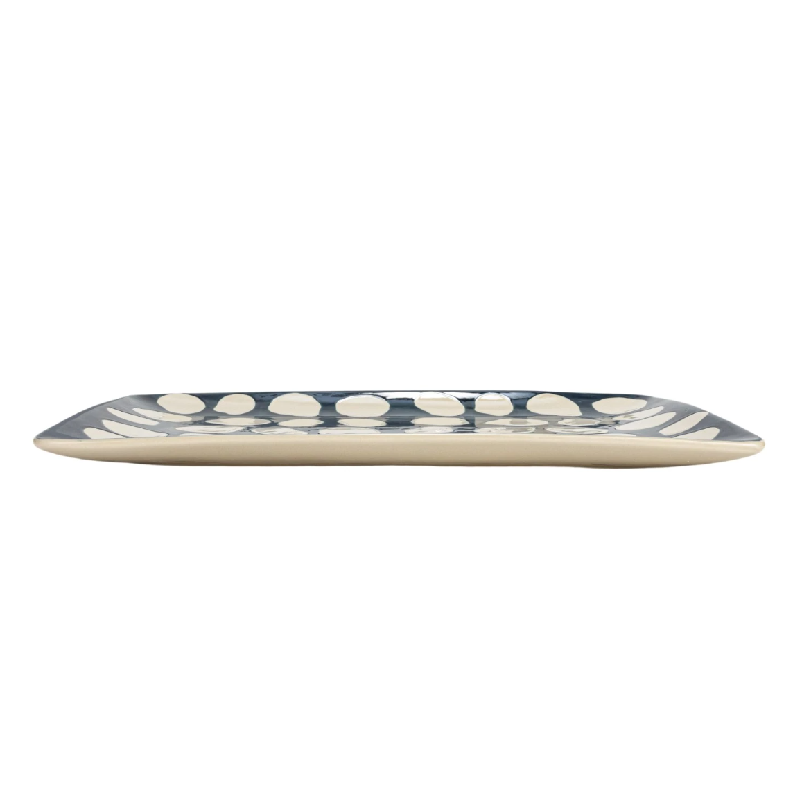 Hand-Painted Dot Serving Platter