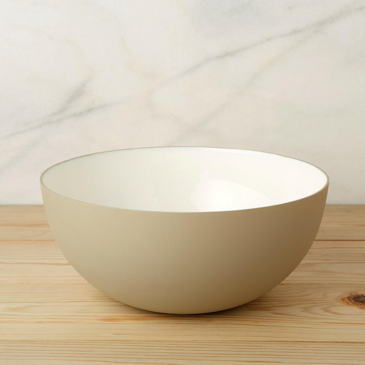 Aluminum and Enamel Serving Bowl, Dove