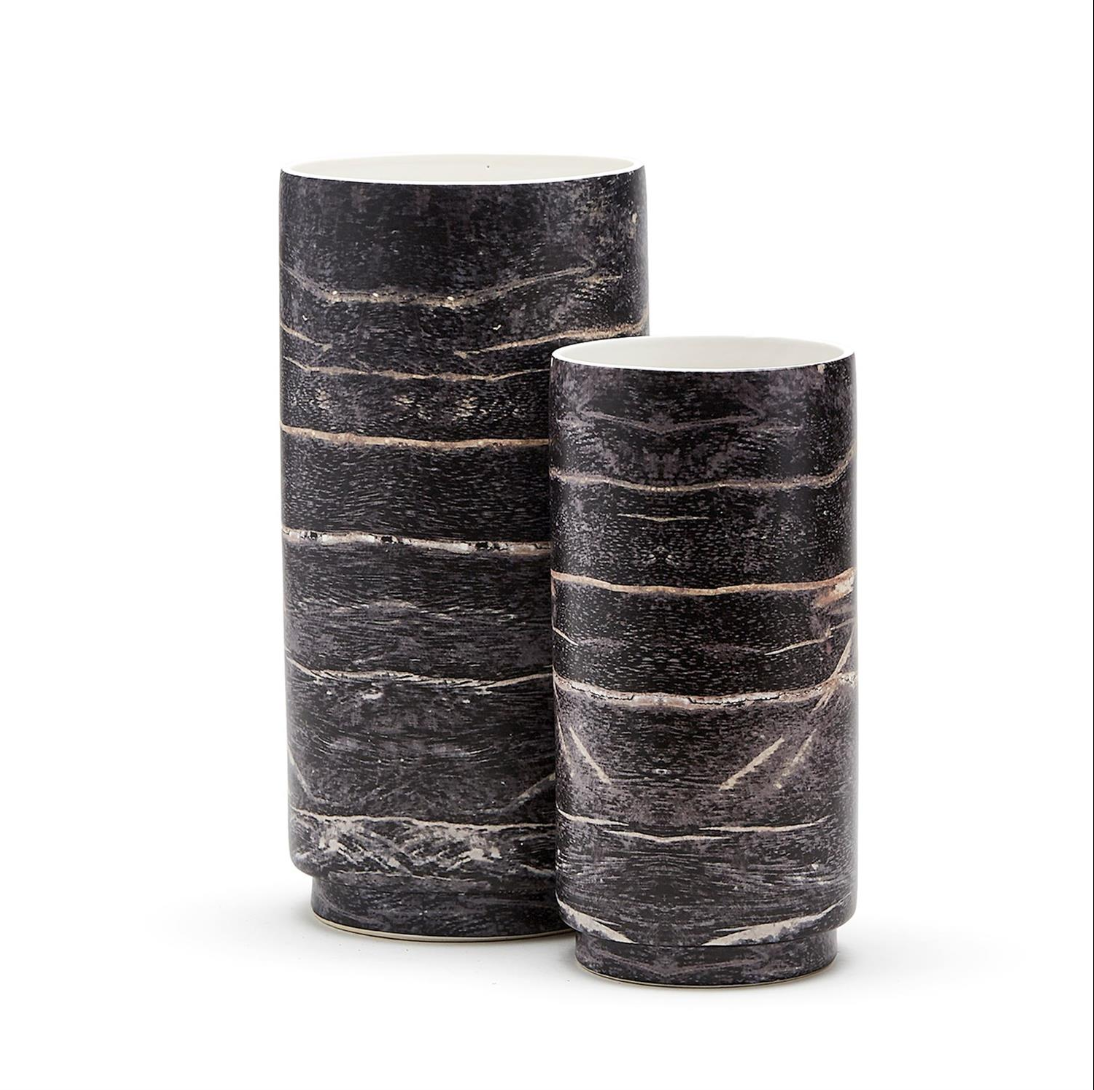 Ebony Ceramic Cylinder Vase