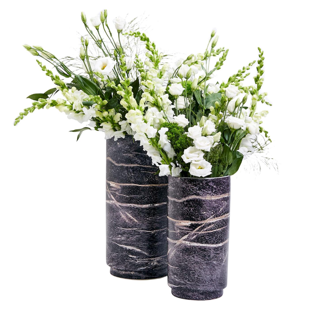 Ebony Ceramic Cylinder Vase