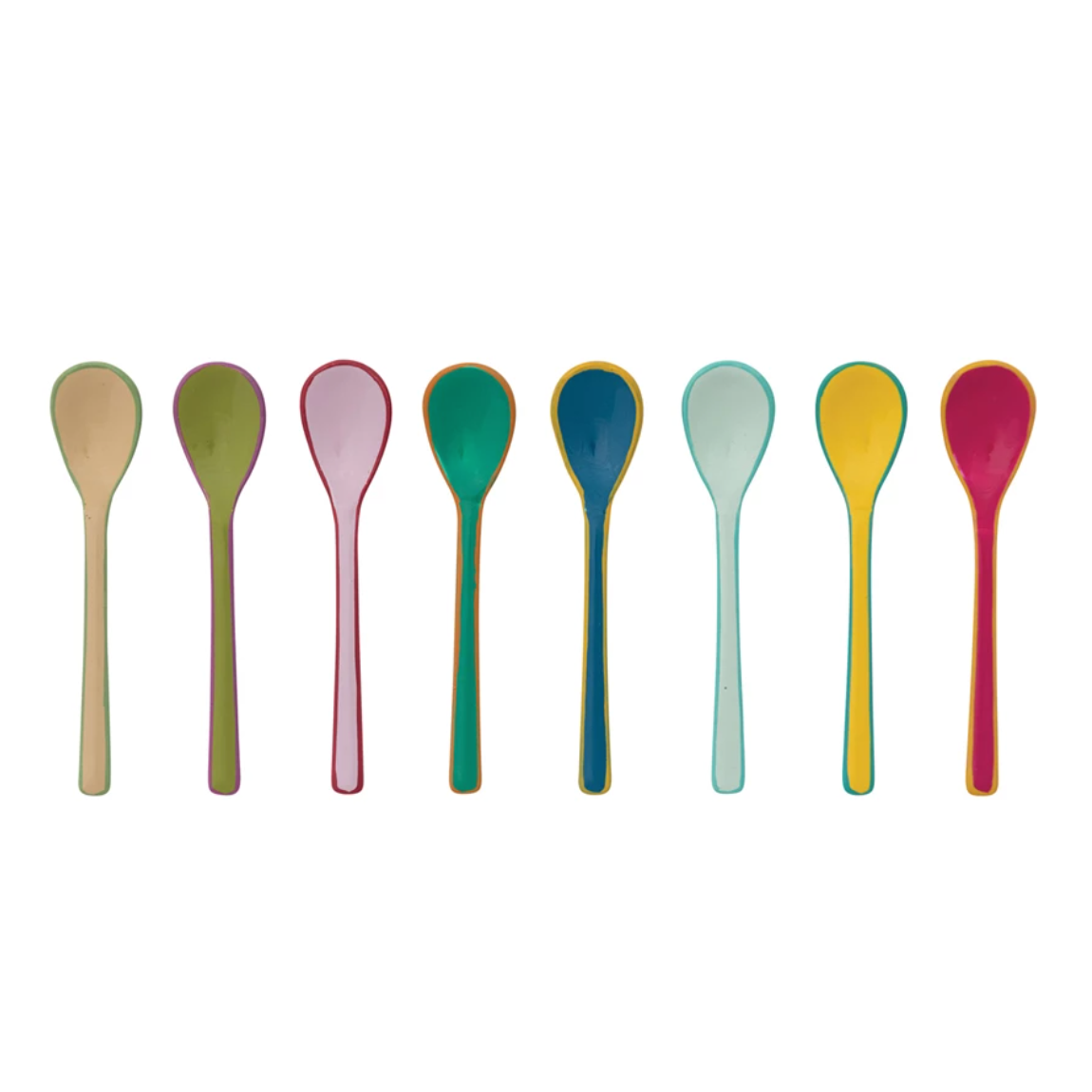 Enamel Stainless Steel Spice Spoon Set of 8