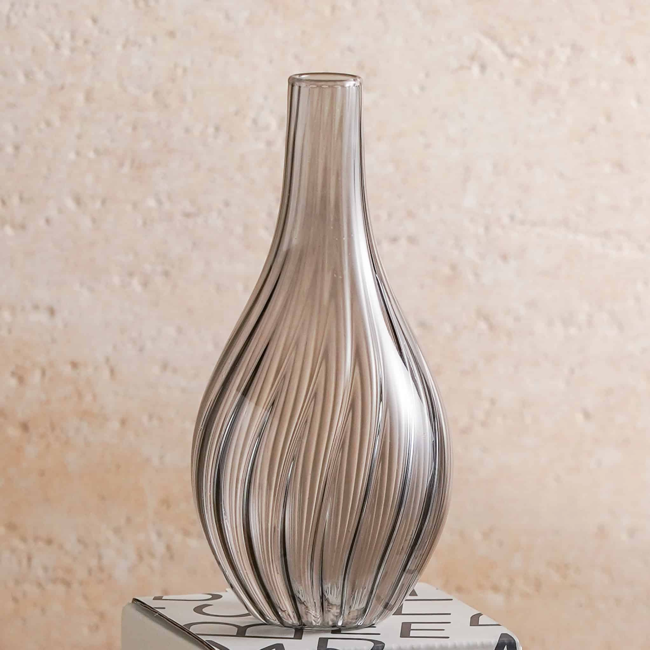 Flori Tall Bud Vase, Smoke