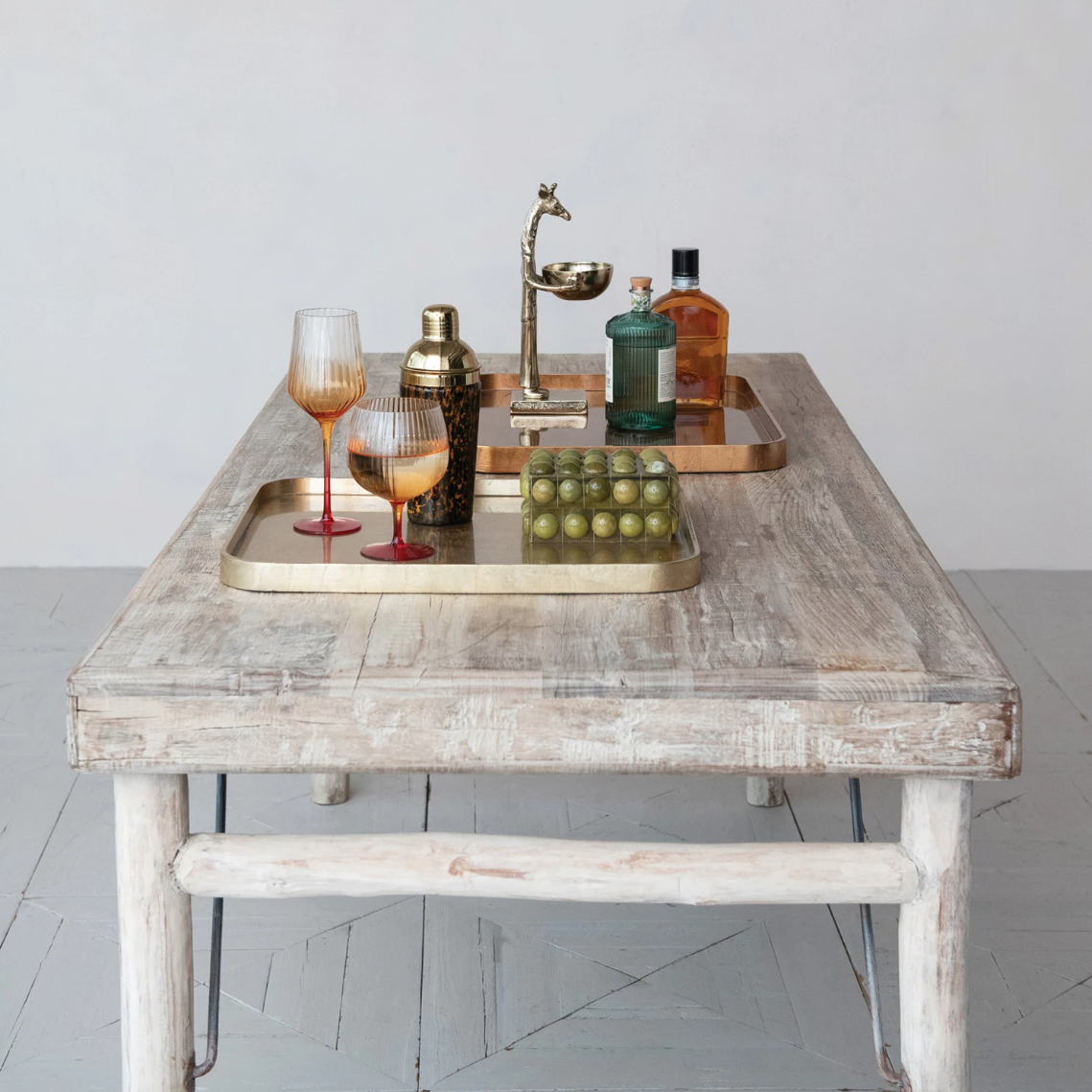 Lacquered Trays with Foil Finish