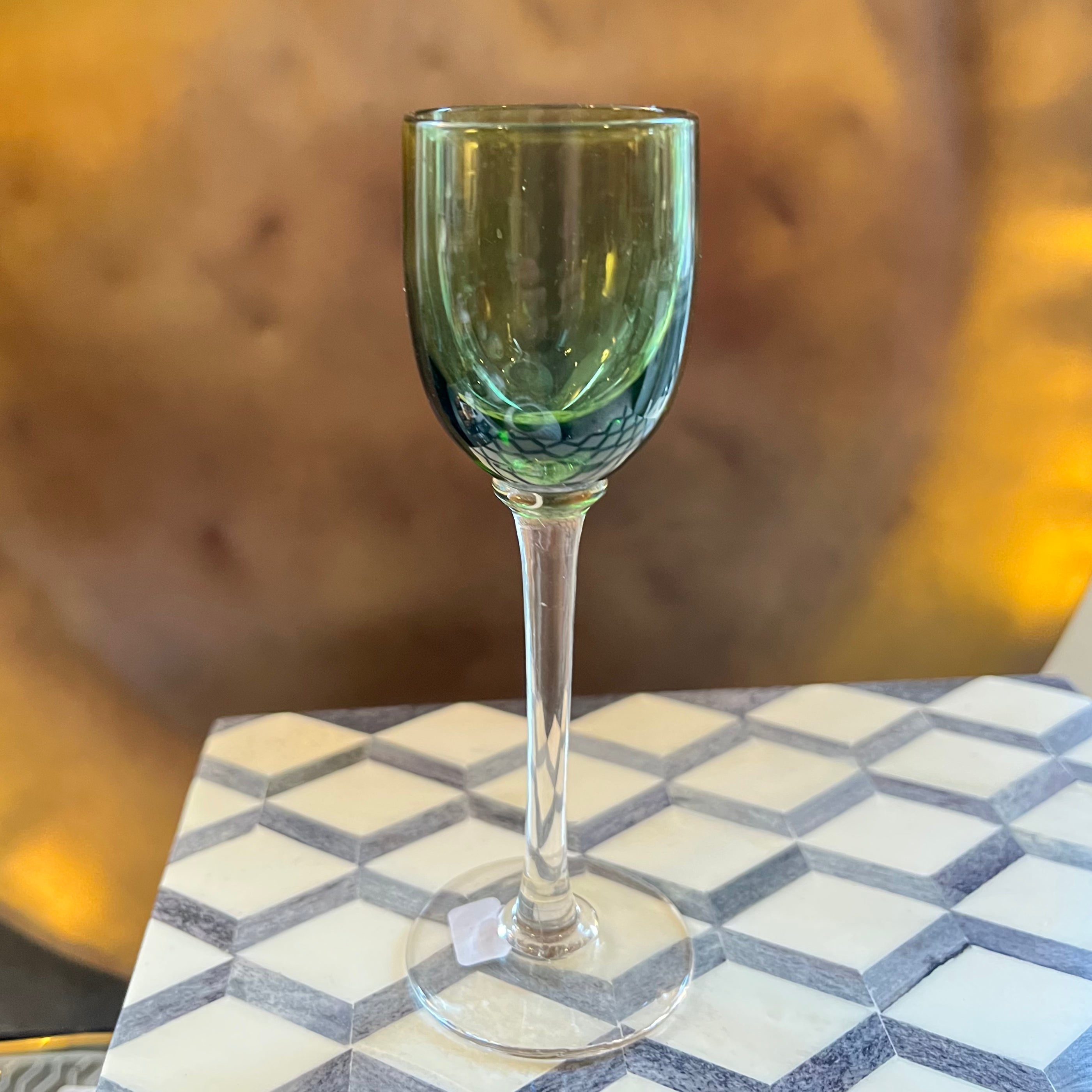 Vintage Green Cordial Glass